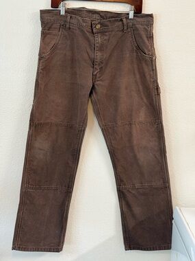 Key Jeans Men 34x30 Brown Carpenter Double Knee Work Wear Pants Heavy Duty